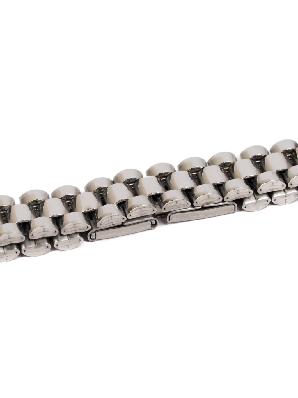 Metallic bracelet on a white background
