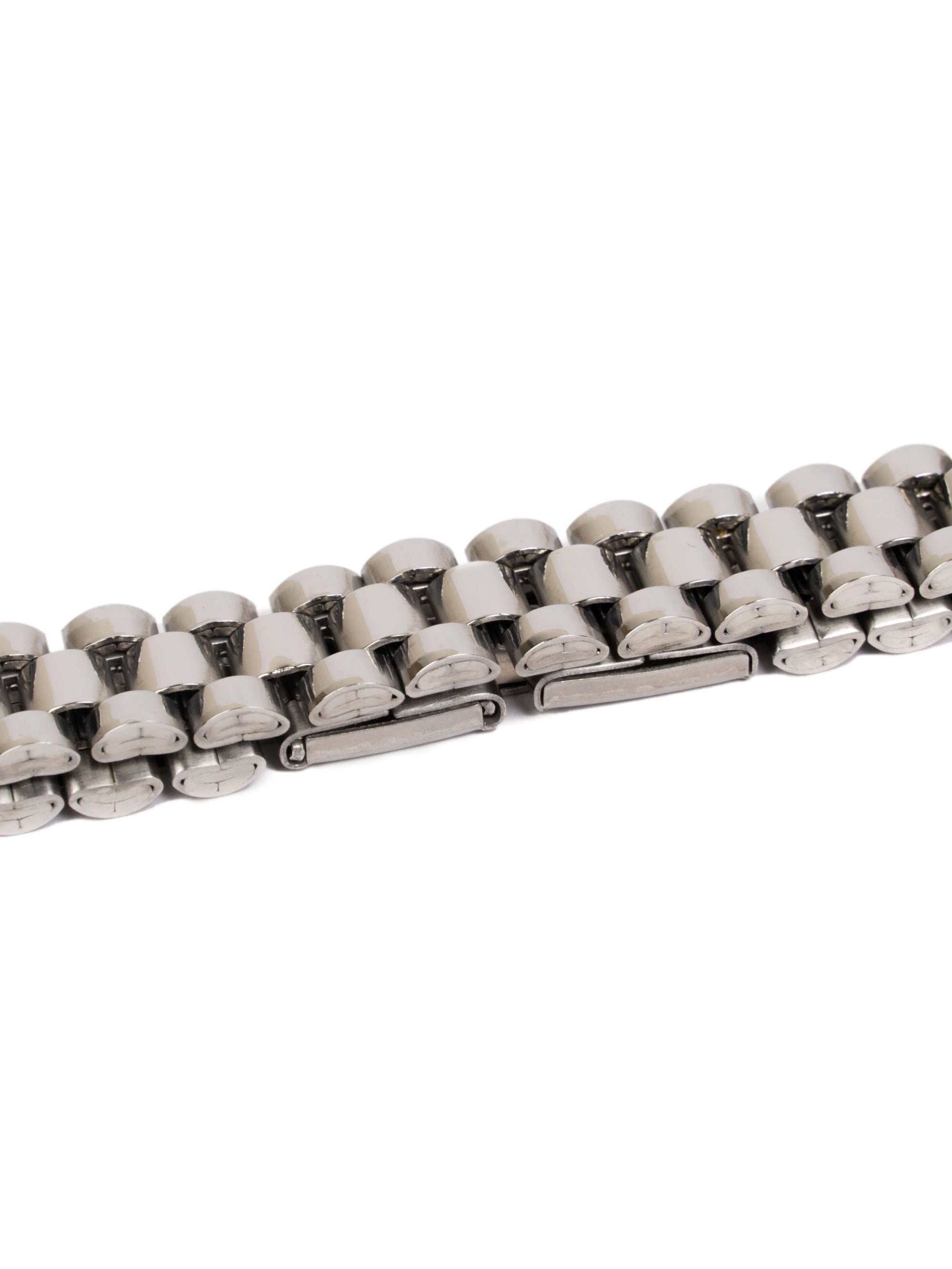 Metallic bracelet on a white background