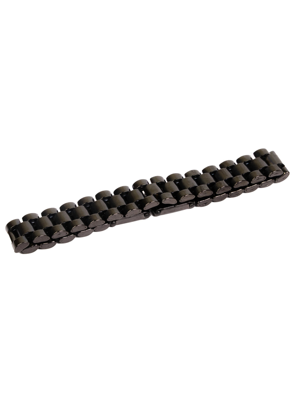 Black metal chain on a white background
