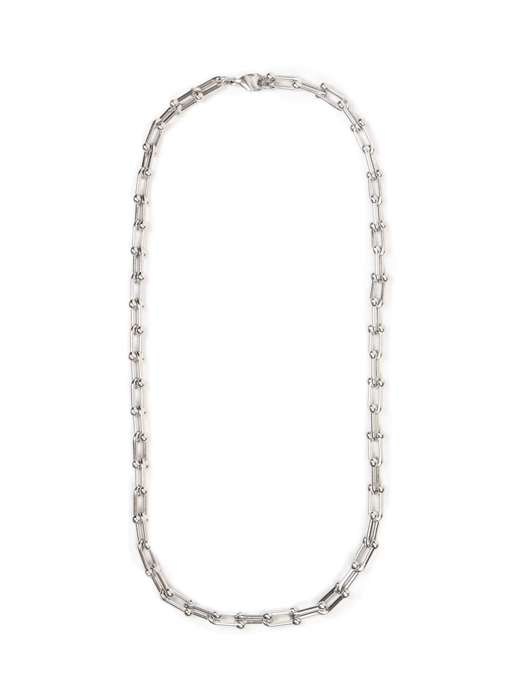 link chain
Silver chain necklace on a white background
