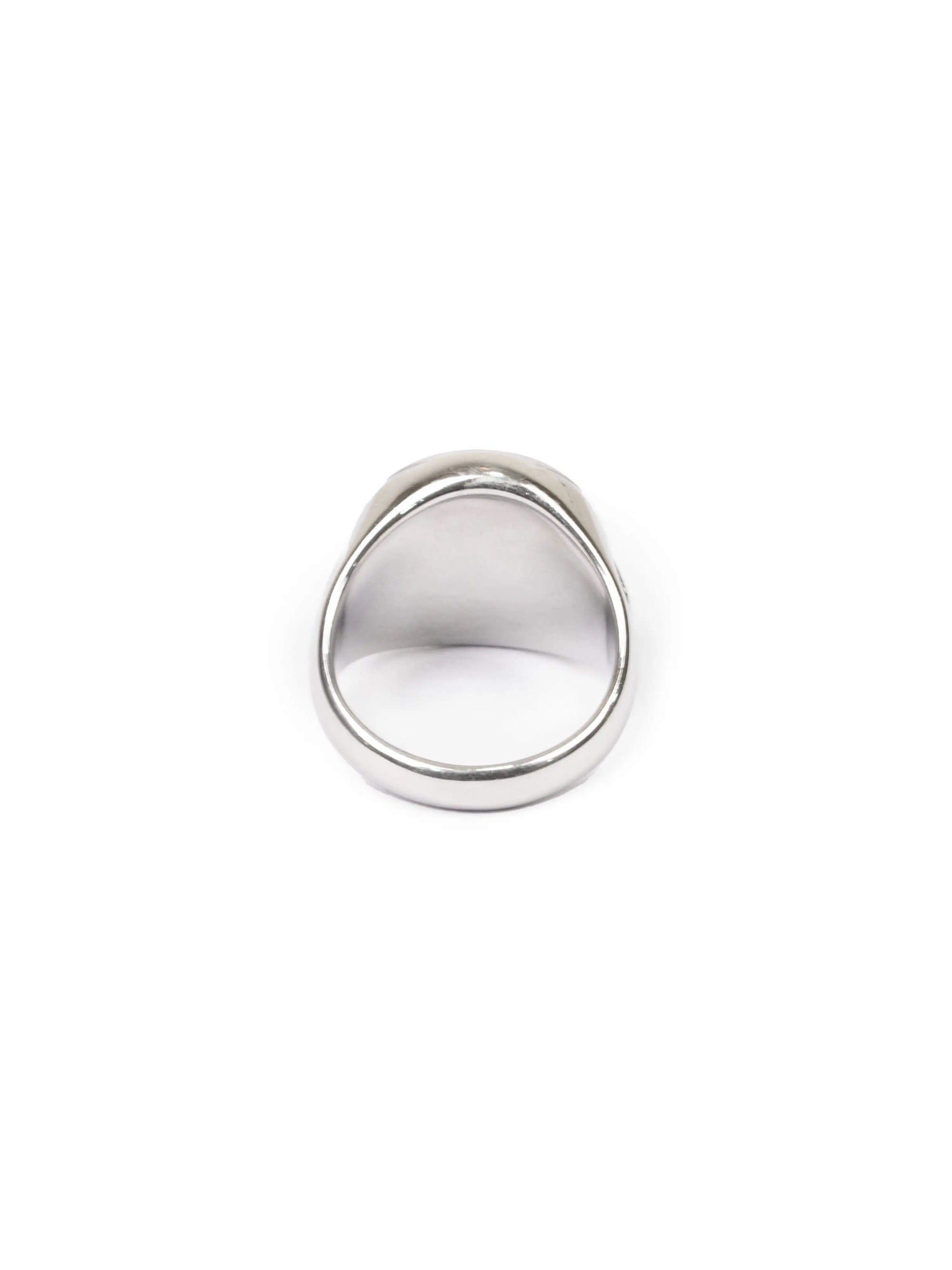 Silver ring on a white background