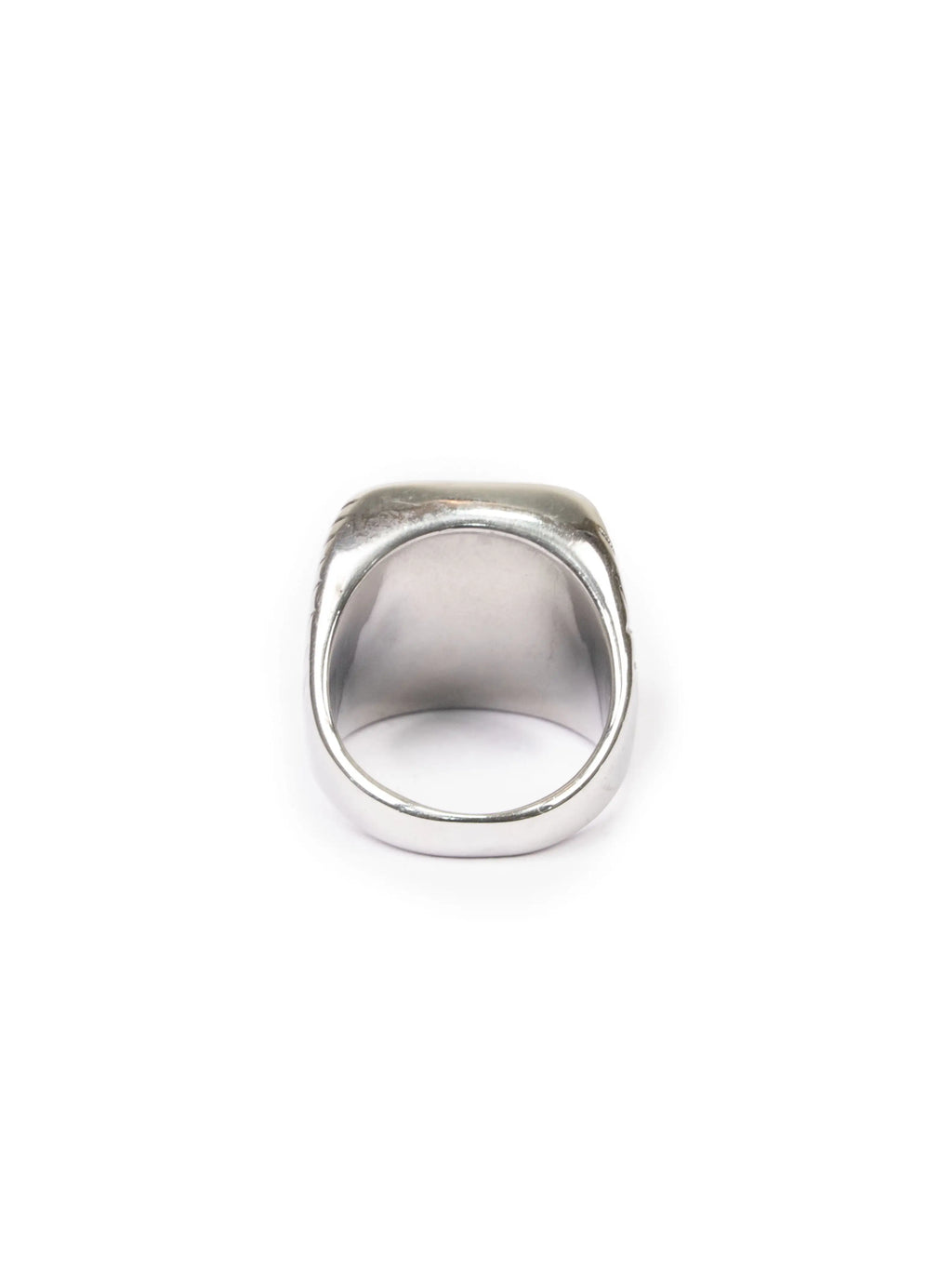 Silver ring on a white background