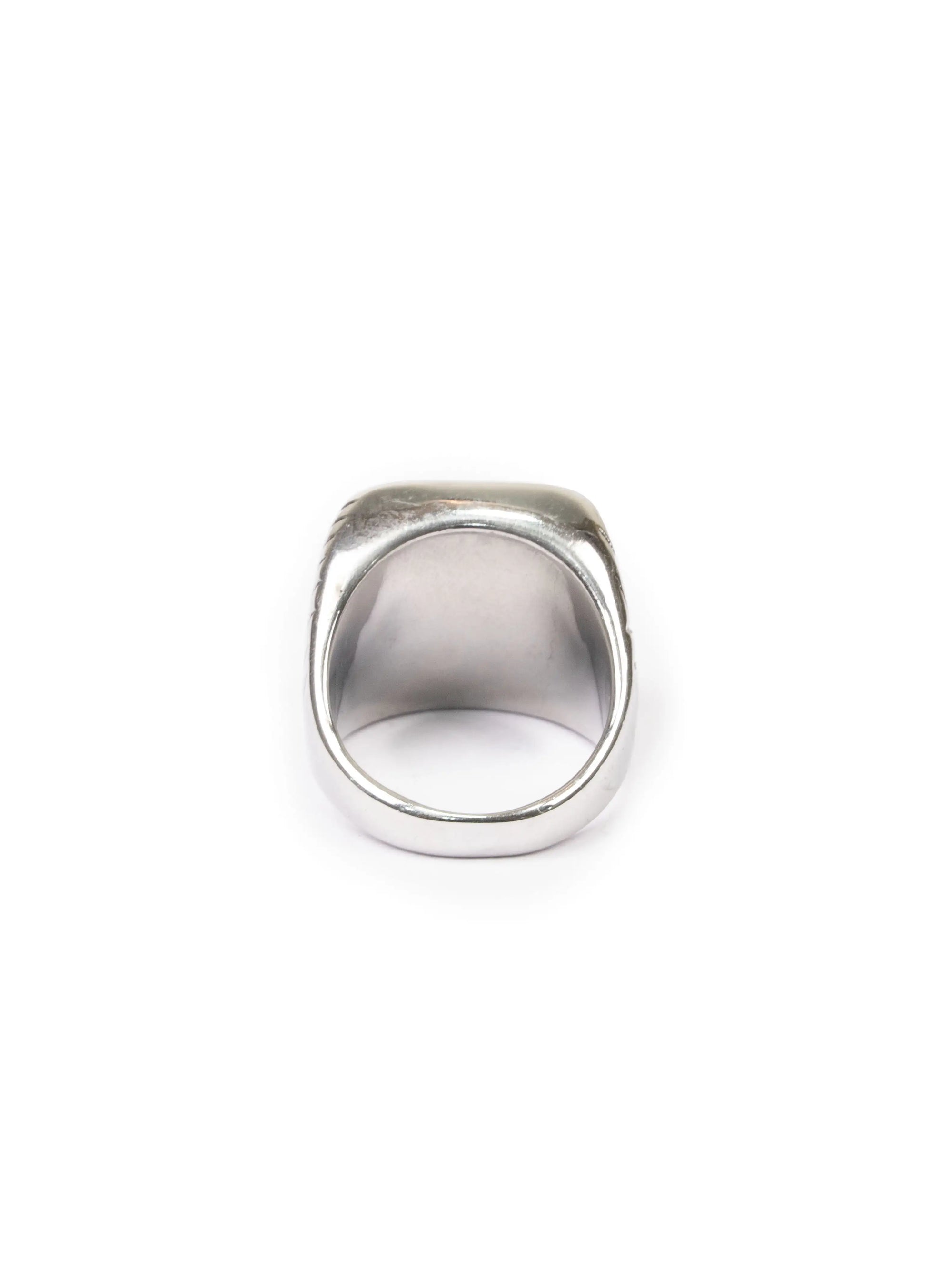 Silver ring on a white background
