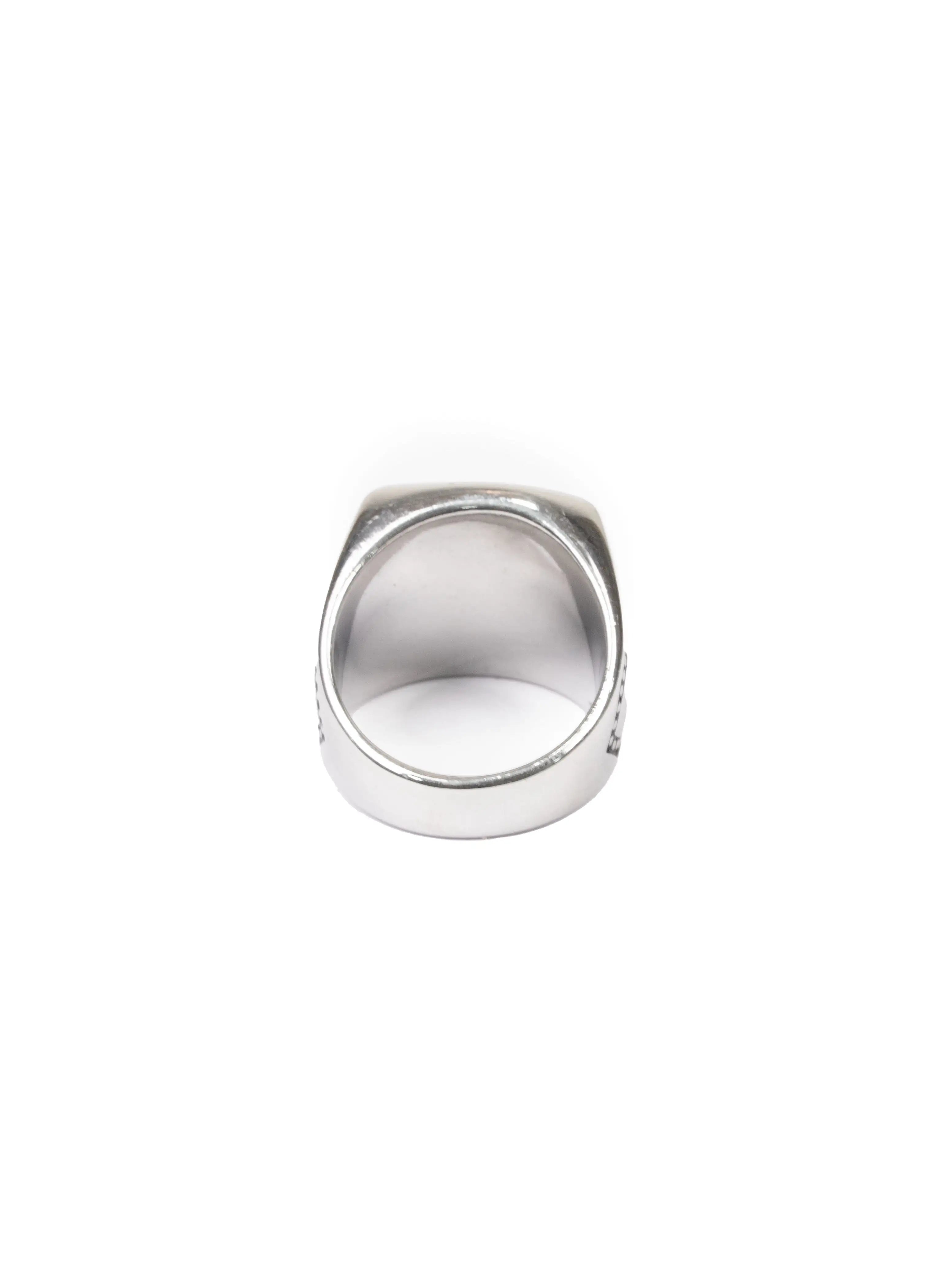 Silver ring on a white background