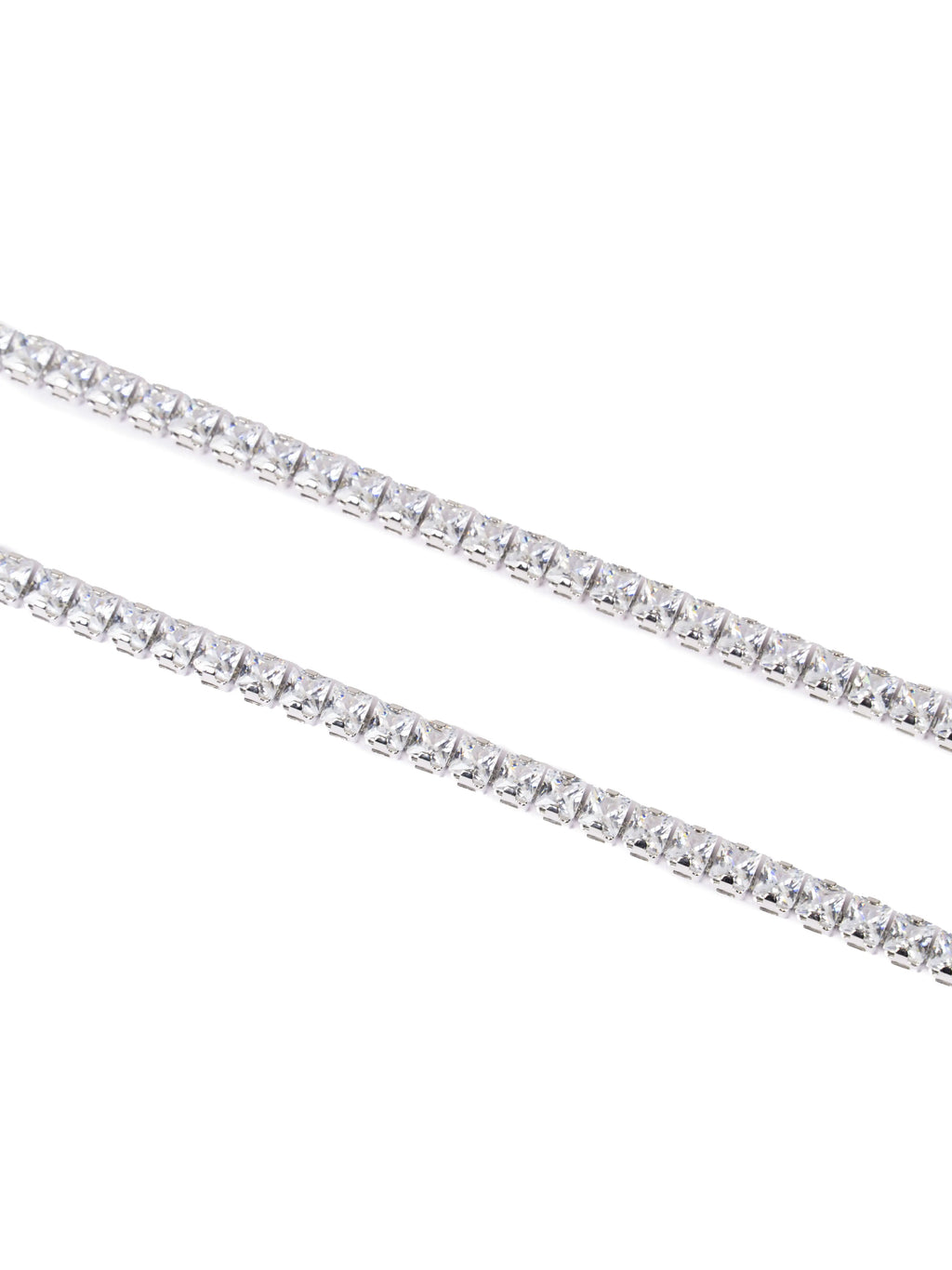 Diamond tennis bracelet on a white background