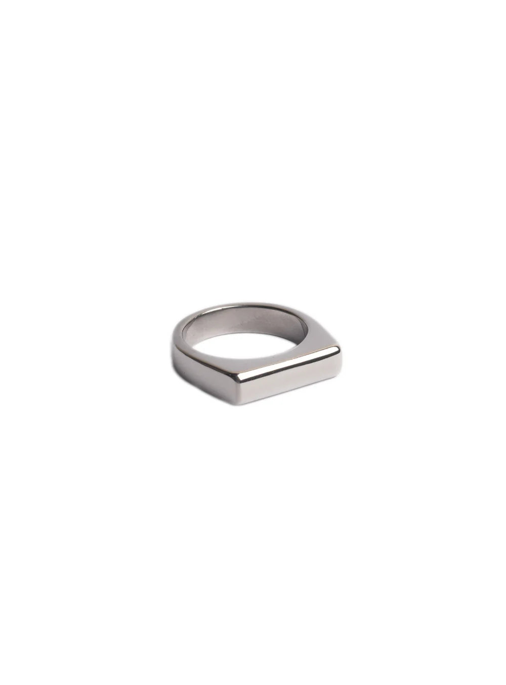 Silver ring on a white background