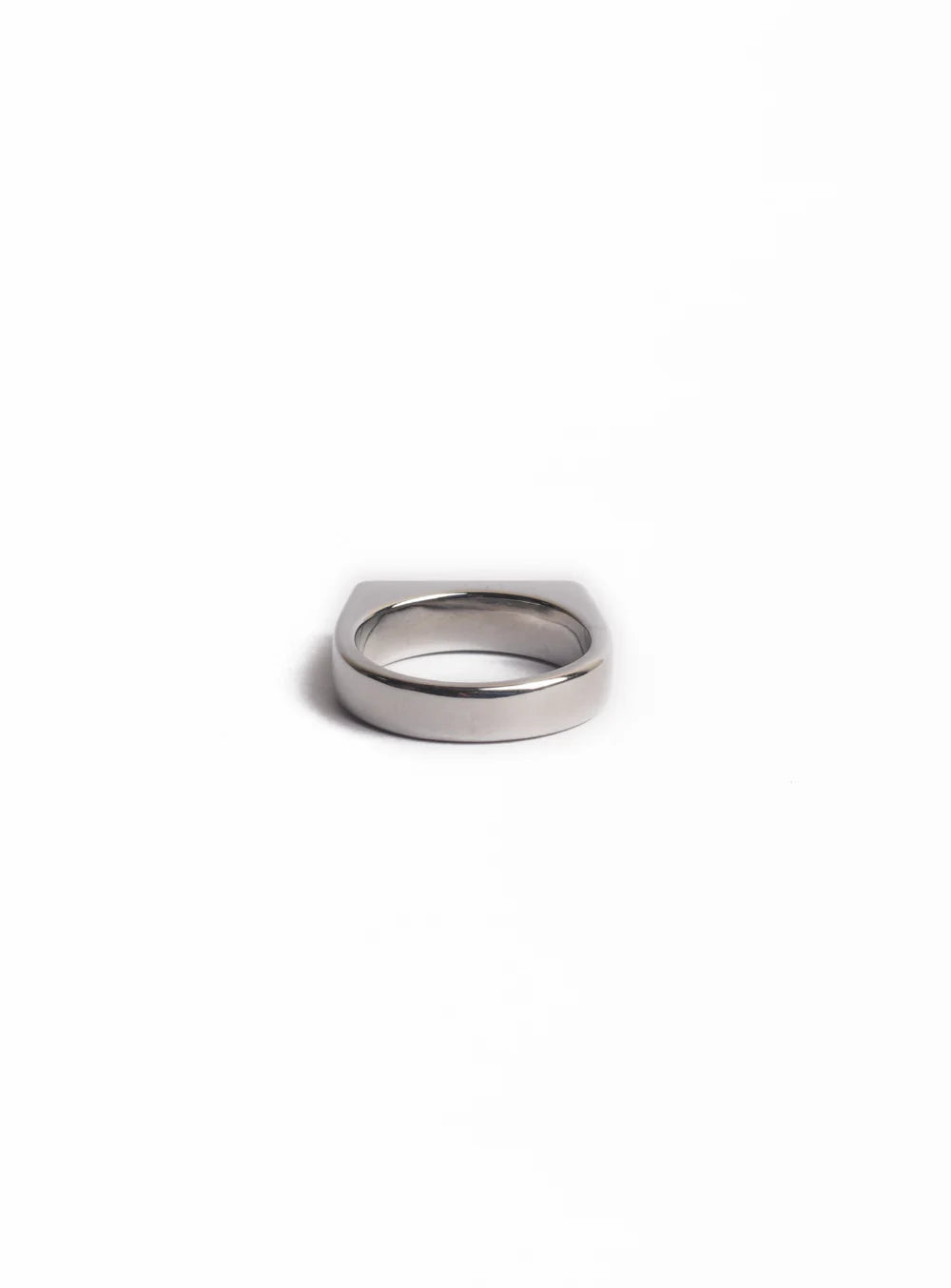 Silver ring on a white background